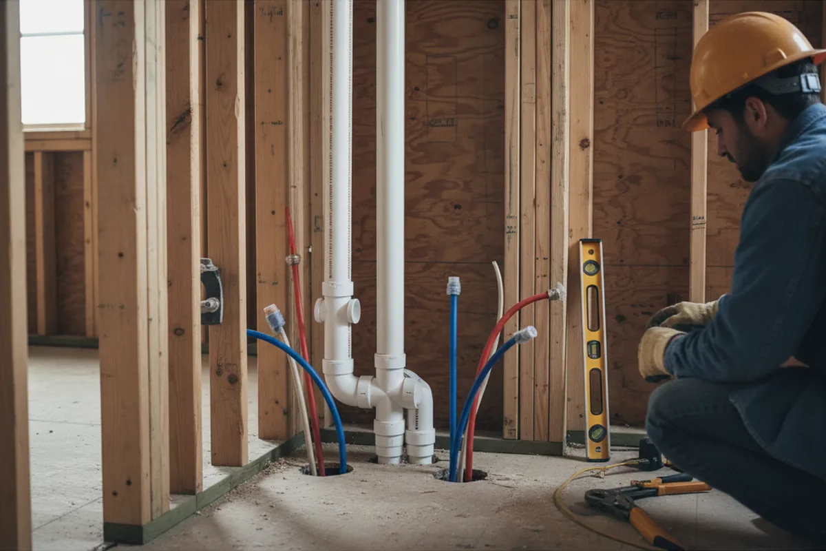 Drain and supply rough-in during Sump Pump Repair in Earlton