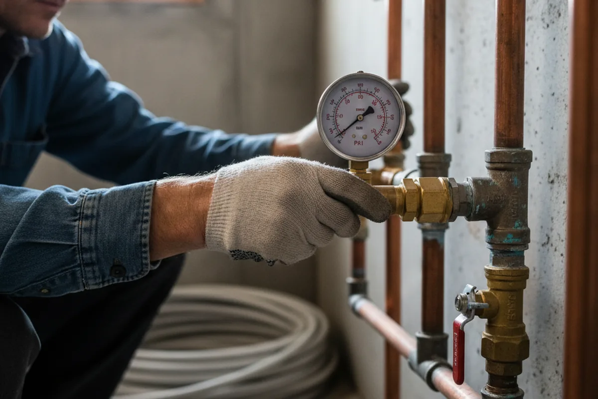 Pressure testing a repaired line during Water Line Repair in Earlton